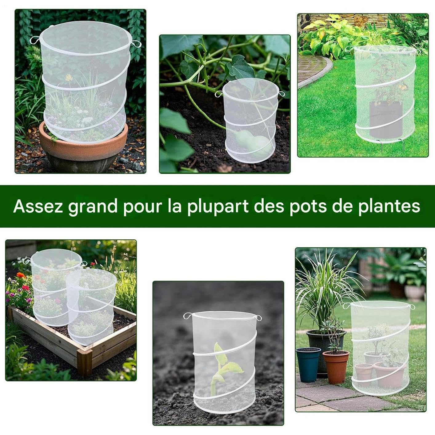 Protection Maillée Végétale | Enclos Maille Végétal Pop-Up - 4 Protections Pliables Anti-Insectes Et Oiseaux pour Myrtilles Légumes Fruits Fleurs