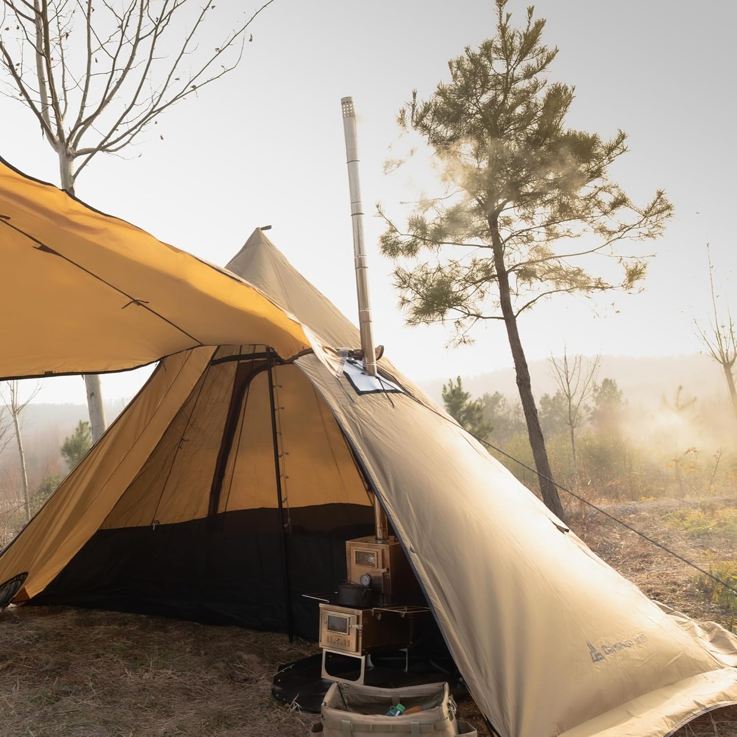 Half Tent Floor Ground Sheet for Tipi Tent Hot Tent Series 1-2 Person for Camping Hiking Hunting Fishing Waterproof Windproof Lightweight