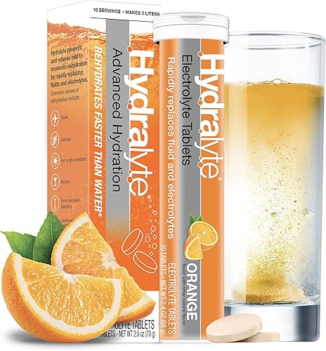 Hydralyte Tabletas de bebidas electrolíticas Tabletas de hidratación efervescentes Entrenamiento resfriado y gripe y recuperación nocturna