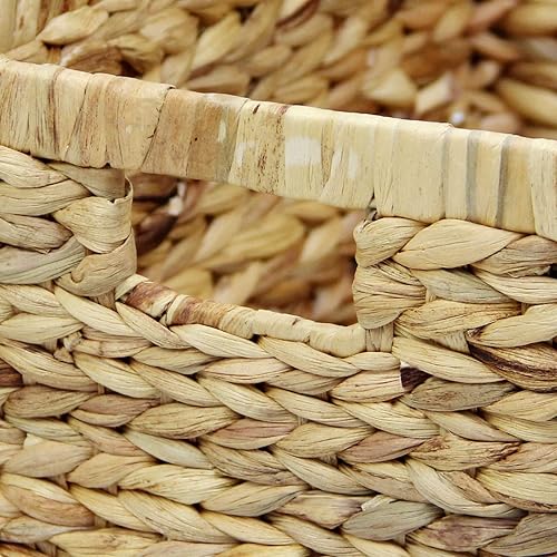 Miniatura 2 de Casaphoria Cestas de almacenamiento de jacinto irregular, cuadradas, grandes, tejidas a mano, naturales, canastas de jacinto de agua duraderas con