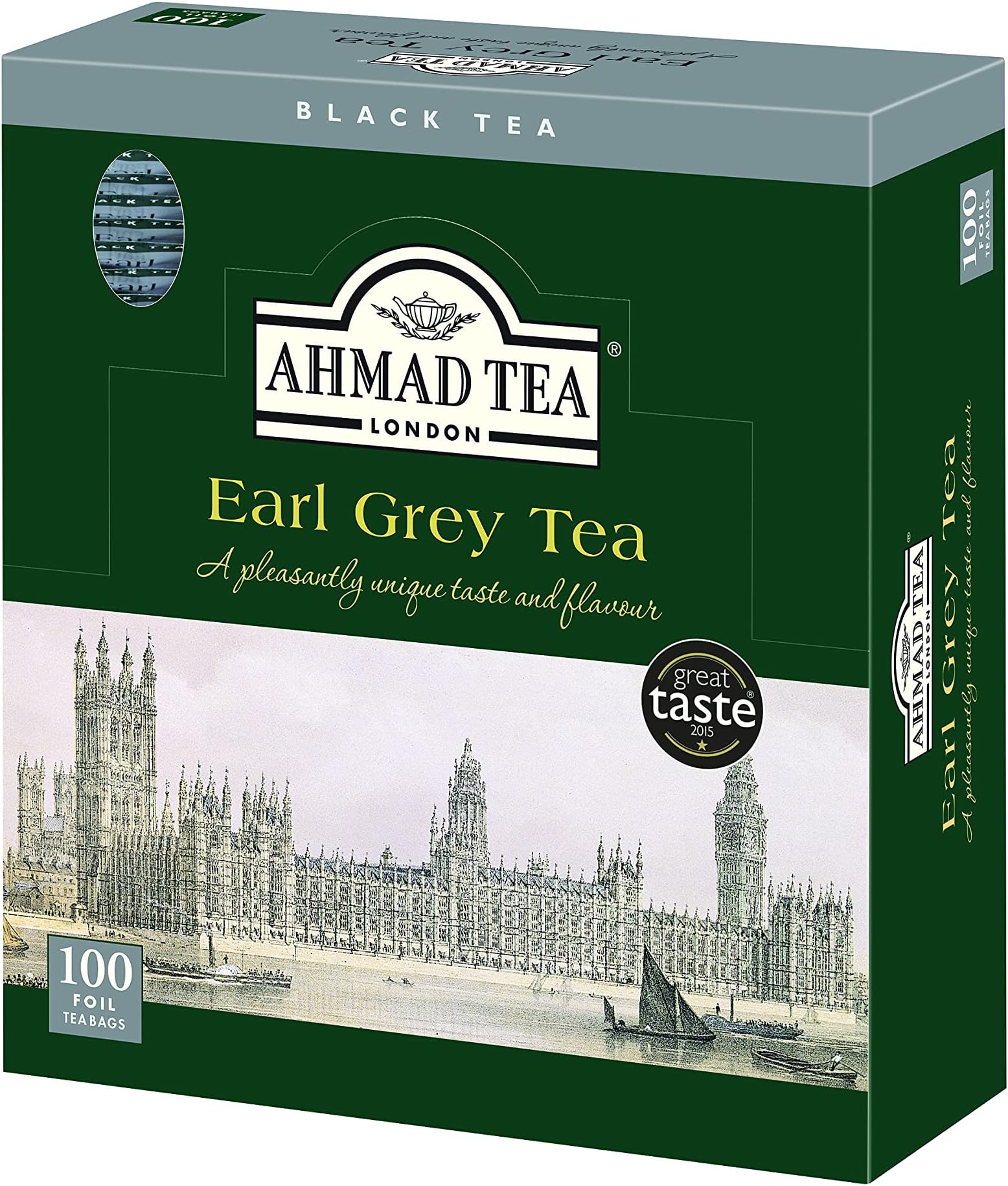 Ahmad Tea Earl Grey foil teabags, 100 Count