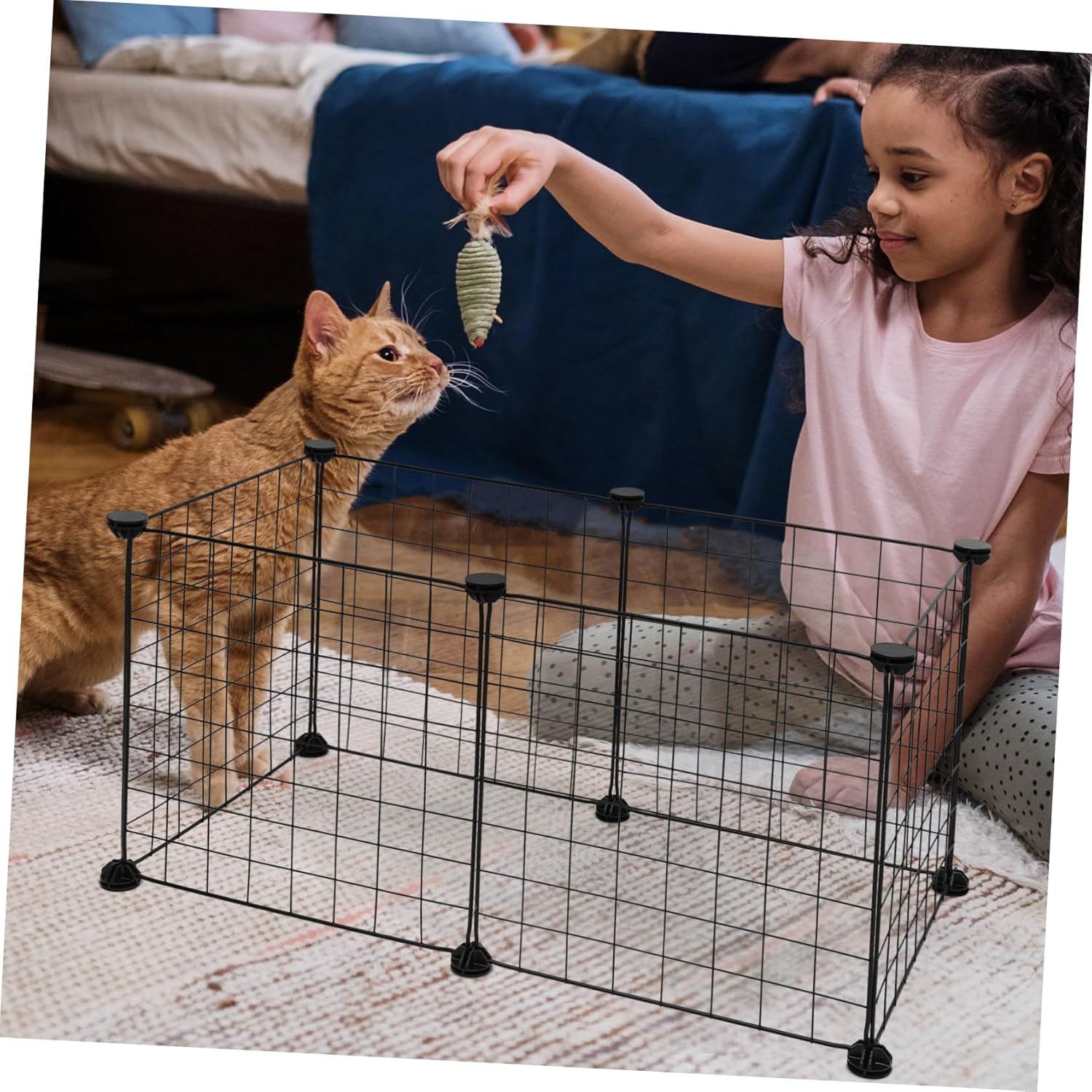 Iron Folding Metal Pet Playpen for Dogs Cats Easy Assembly Portable Heavy-Duty Design Secure Locking Latch