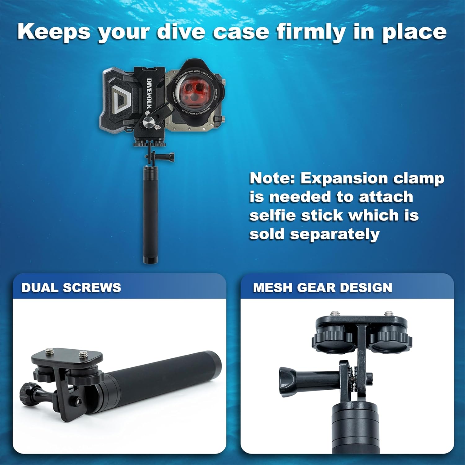 DIVEVOLK Underwater Selfie Stick 2024 Version for SEATOUCH 4 MAX Underwater housing