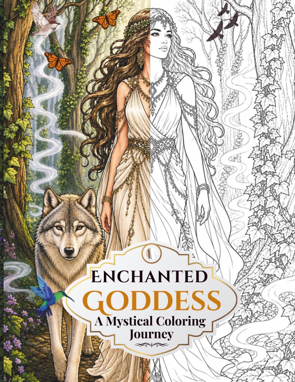 Enchanted Goddess: A Mystical Coloring Journey: Reconnect with Nature, Spirit Animals, and Your Divine Feminine Essence Through Color