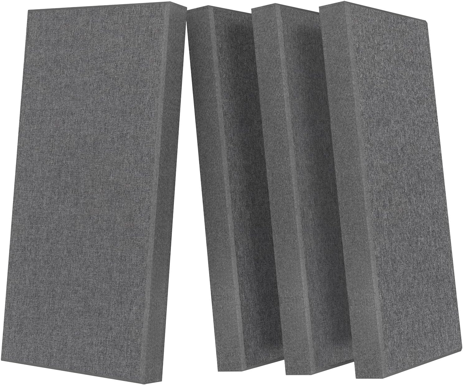 UMIACOUSTICS 4 PCS Acoustic Panels with Hanging Brackets, 2” Thick Fiberglass Sound Proof Panels Removable for Studios, Office, Home Theater Wall- Charcoal Grey 23.6" x 11.8"-4pcs Charcoal Grey