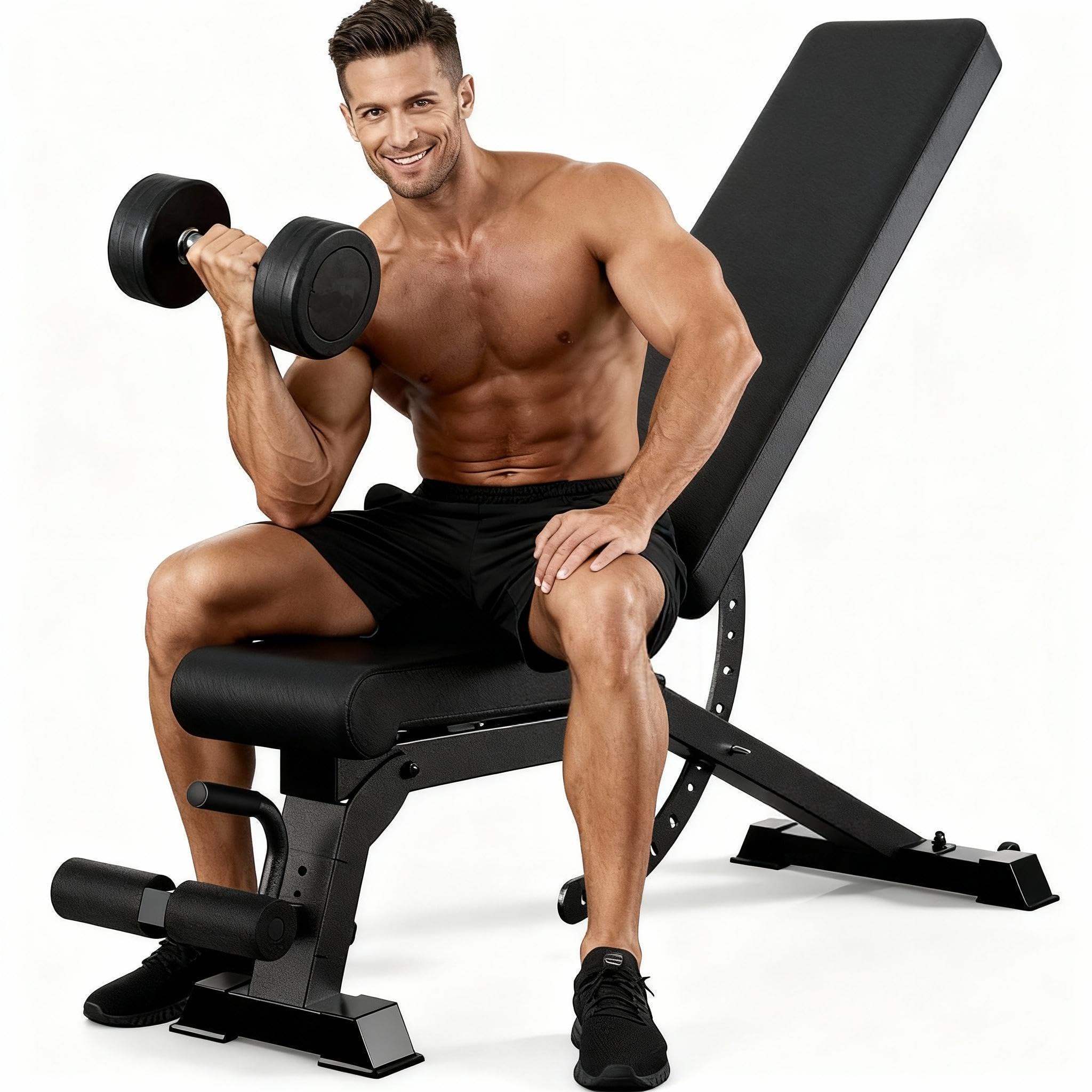 Photo 1 of ** sold as is no refund/return** see comments
Adjustable Weight Bench with 12x4x4 Positions, 1200LB Heavy Duty Workout Bench for Home Gym, Commercial Incline-Flat-Decline Bench Press for Full Body Fitness, Fully Upright Backrest with 4 Suitable Leg Rest