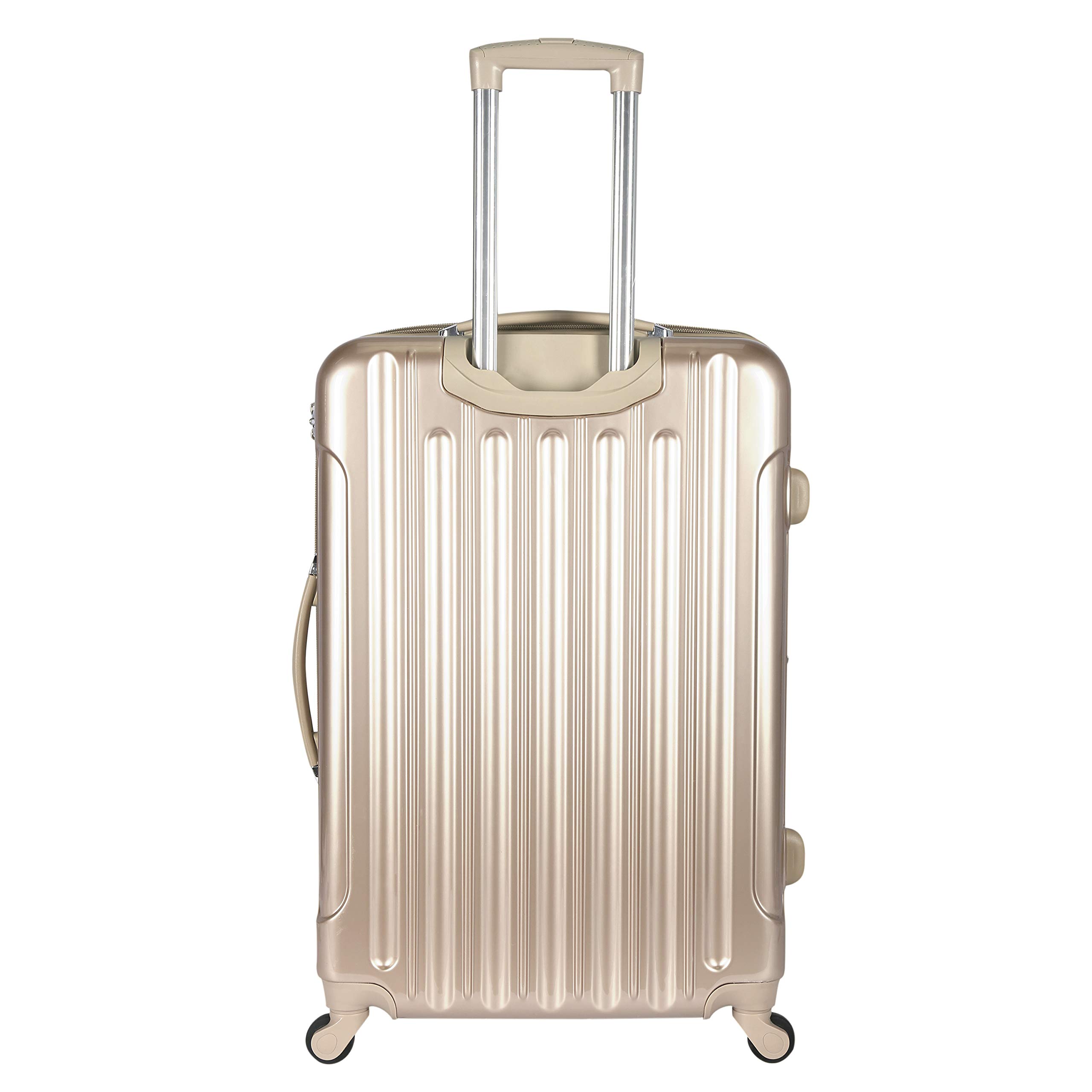 kensie Women's Alma Hardside Spinner Luggage, Pale Gold, 3 Piece Set