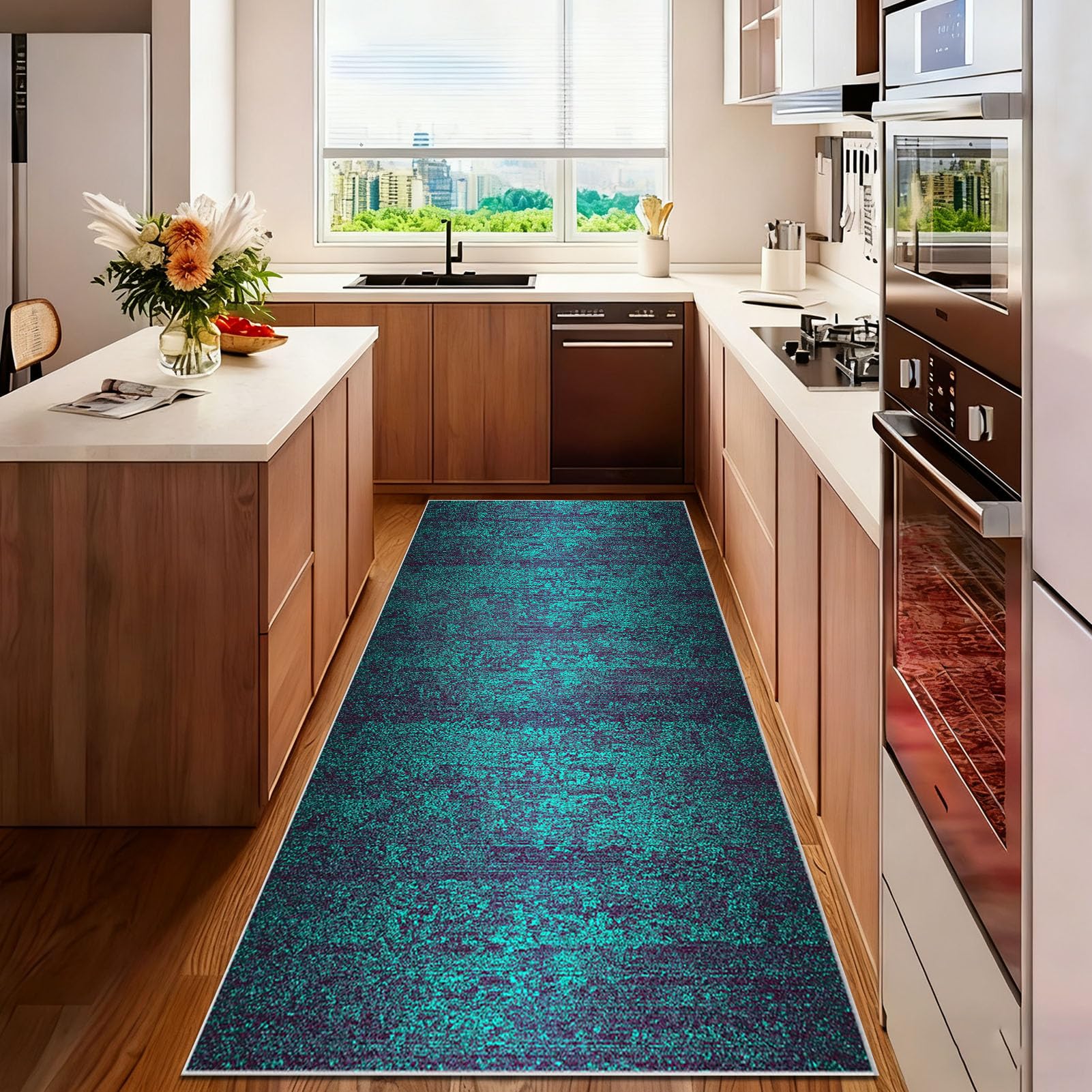 Tapis de couloir 90 x 300 cm lavable et antidérapant Slish pour entrée et cuisine