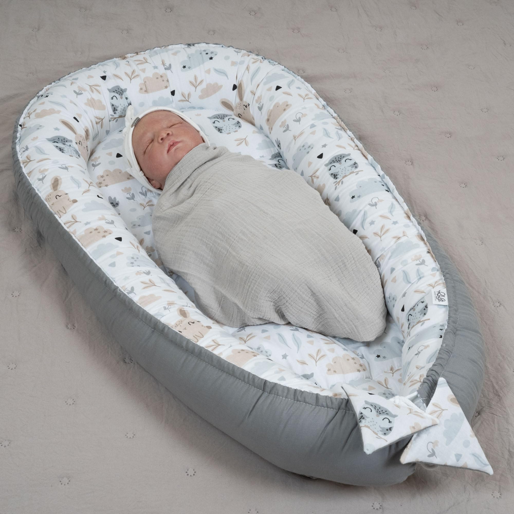 PaLulli nid Douillet 2 Faces nid bébé nid bébé nid nid Voyage lit de Voyage Matelas à Langer lit Doudou, Cocon Cocon pour lit bébé - bébés et Nourrissons, 100% Coton Oeko TEX (Diamants)