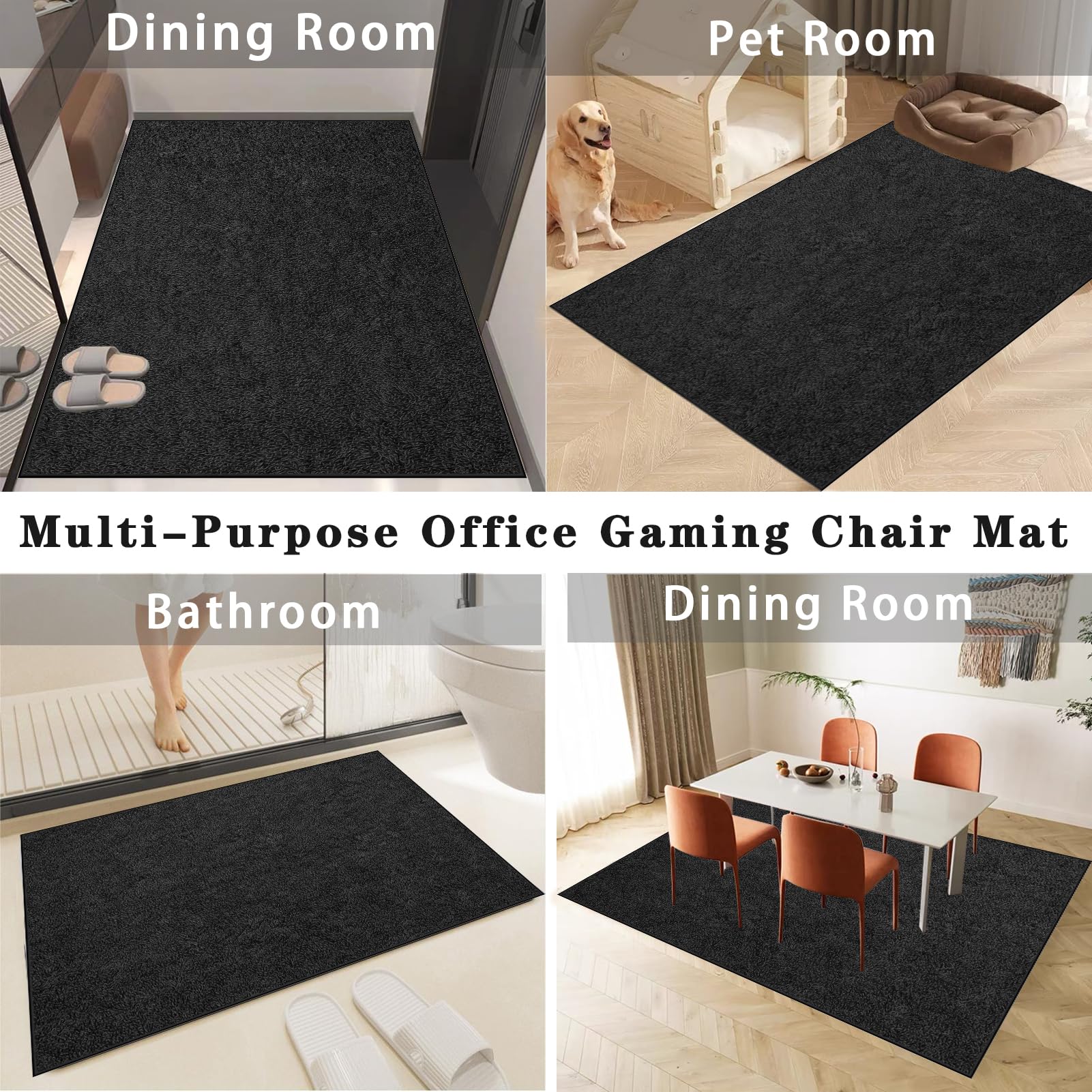 Tapis Chaise de Bureau Gaming, Tapis de Chaise à Rouler, Protège Sol sous Chaise, Tapis Chaise de Bureau, Tapis Gamer Sol Antidérapant, Tapis pour Protection de sols durs 120 x 160 cm