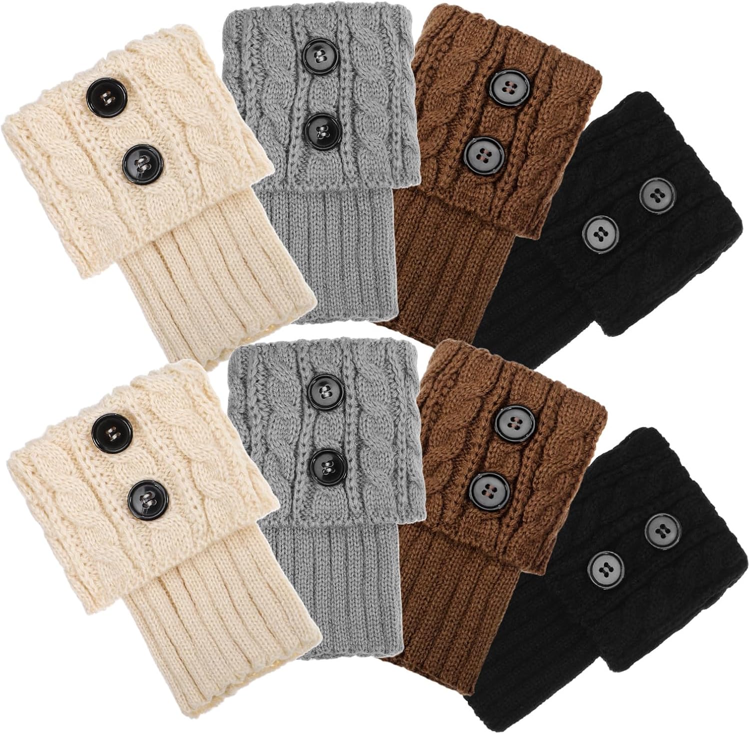 4pairs Women's Boot Cuffs Knit Ankle Warmers Stylish Leg Covers for Cold and Versatile Outfit Accessory