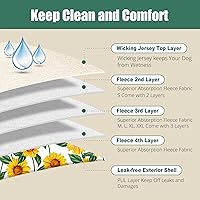 Vista 2 de Langsprit Pañales lavables para perras (paquete de 3) – Pañales reutilizables para perras – Pañales para perras altamente absorbentes para perros