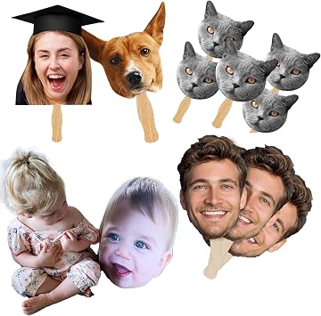 Jasilon Big Head Cutout,Fat Heads on Stick Custom Photo,Giant Fun Face Cardboard Cutouts,Life Size face on a Stick, 8, 12, 18, 24, 30, 34in Tall,Bachelorette Groom Face,Graduation,Birthday Head Cutout