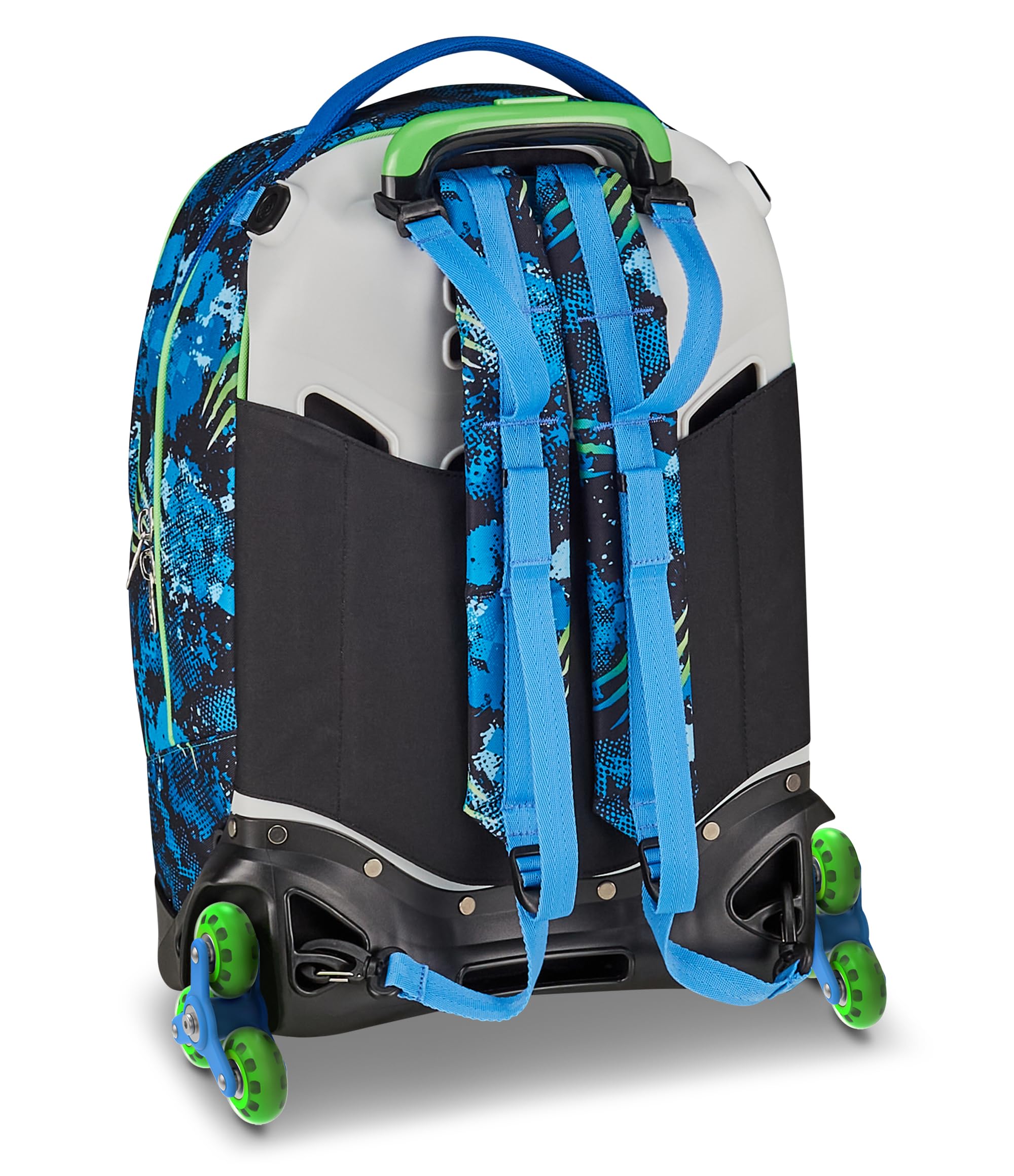 SJ GANG STYLE JAM GANG Trolley New Tech, 33 L, Triplo Uso, Zaino Sganciabile, Doppio Scomparto, Spallacci a Scomparsa, Tasca Porta Borraccia, Scuola e Tempo Libero, Turchese Fluo, Bambini, blu