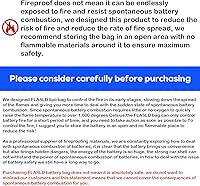 Vista 7 de FLASLD Large Fireproof Lipo Bag for 100Ah Lithium Battery Storage and Charging, 14 x 7.8 x 9.5in Waterproof Box for Documents and Valuables