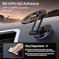 Vista 7 de SYNCWIRE Fits MagSafe Car Mount, Magnetic Phone Holder for Car Dashboard, [Flexible Three-axis] 360° Rotation Magnetic Car Mount Strong Magnets Car