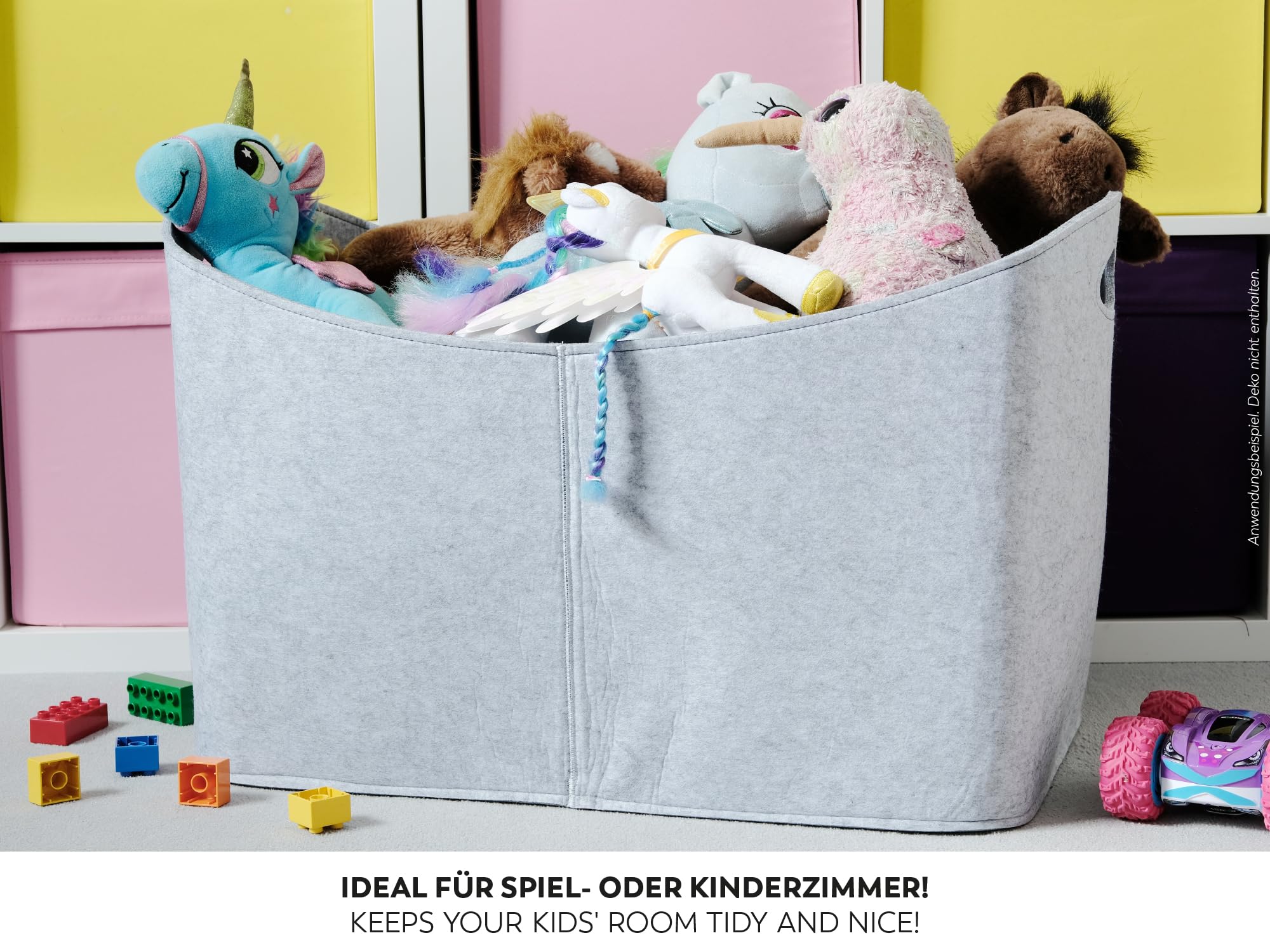 Rubberneck Borsa per tronchi in feltro XXL - Stoccaggio per legna da ardere, riviste, 63 x 40 x 42 cm (grigio)
