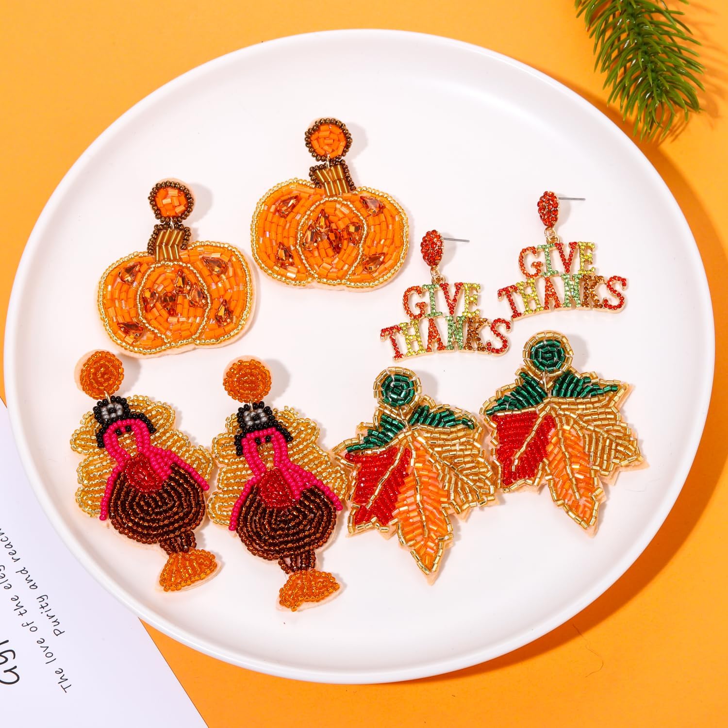 Christmas Earrings Beaded Holiday Earrings for Women Christmas Tree Snowflake Tassel Dangle Earrings New Years Mardi Gras Earrings Festive Party Jewelry Gifts - Image 3