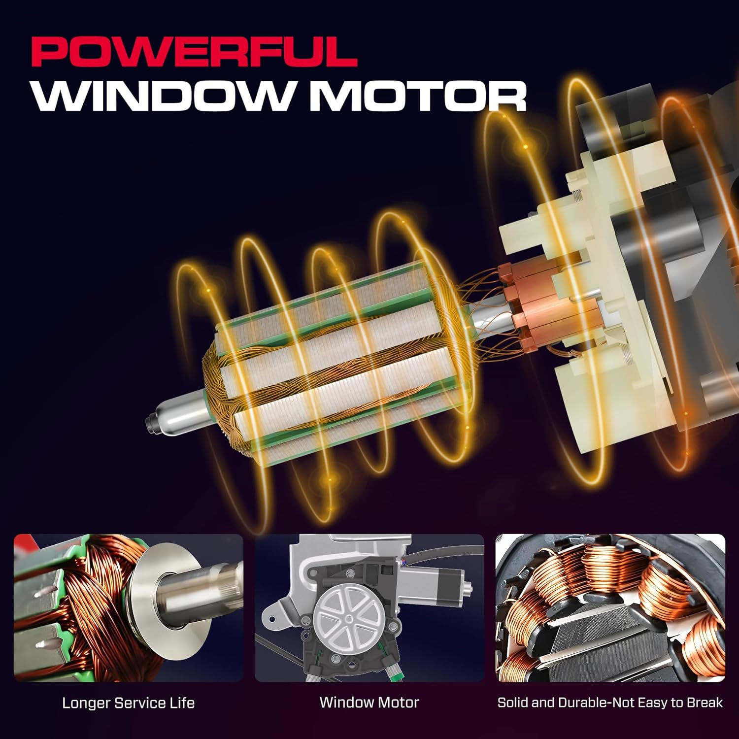 Front Driver Side Power Window Regulator with Motor (2 Pins) Fit for 2004-2007 Buick Rainier, 2002-2009 Chevrolet Trailblazer, GMC Envoy, Isuzu Saab Oldsmobile Bravada, 741-690