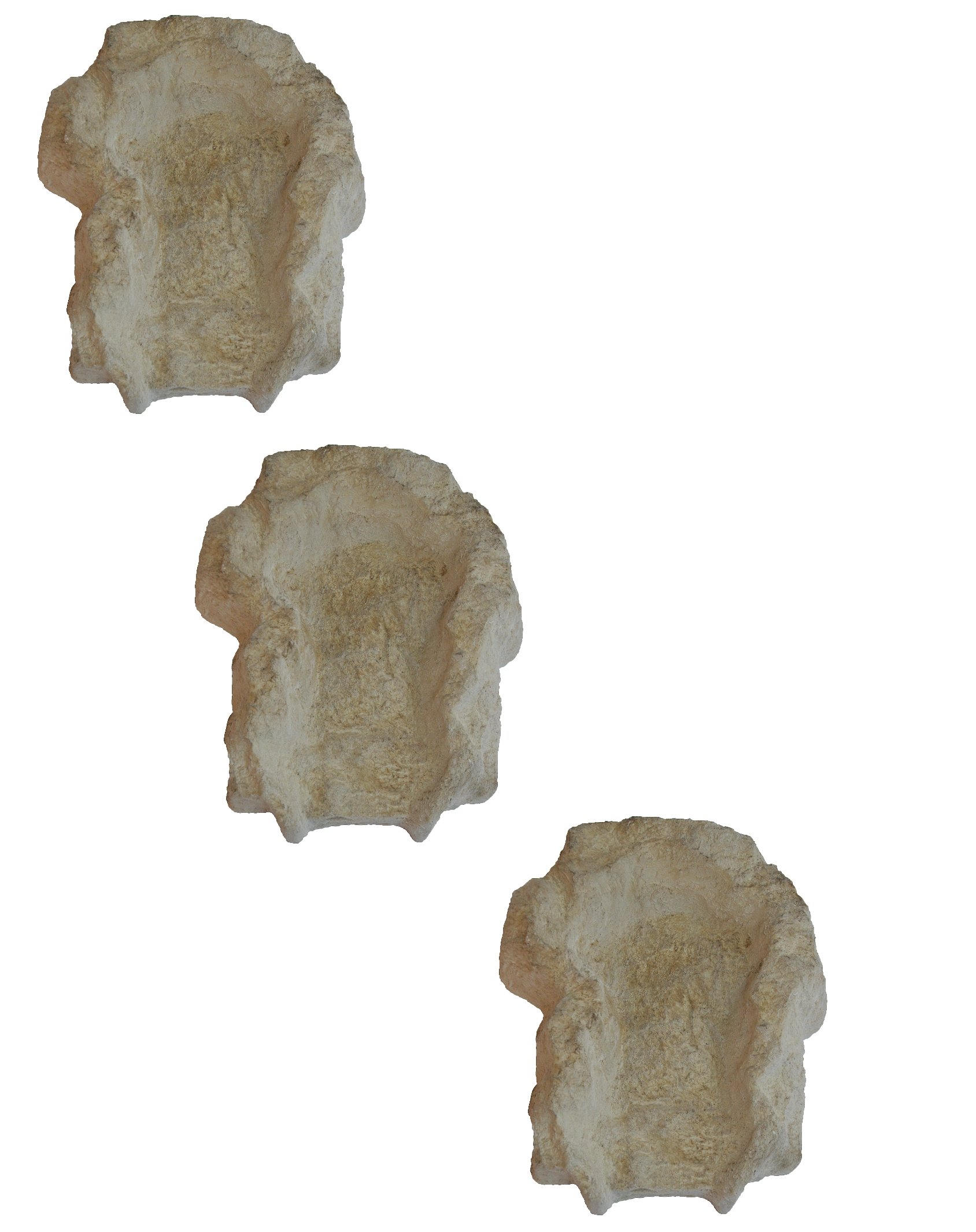Wasserfall Weser Fels 3-teilig, Beige/Braun, a` 70 x 55 x 16 cm /3-Teilig