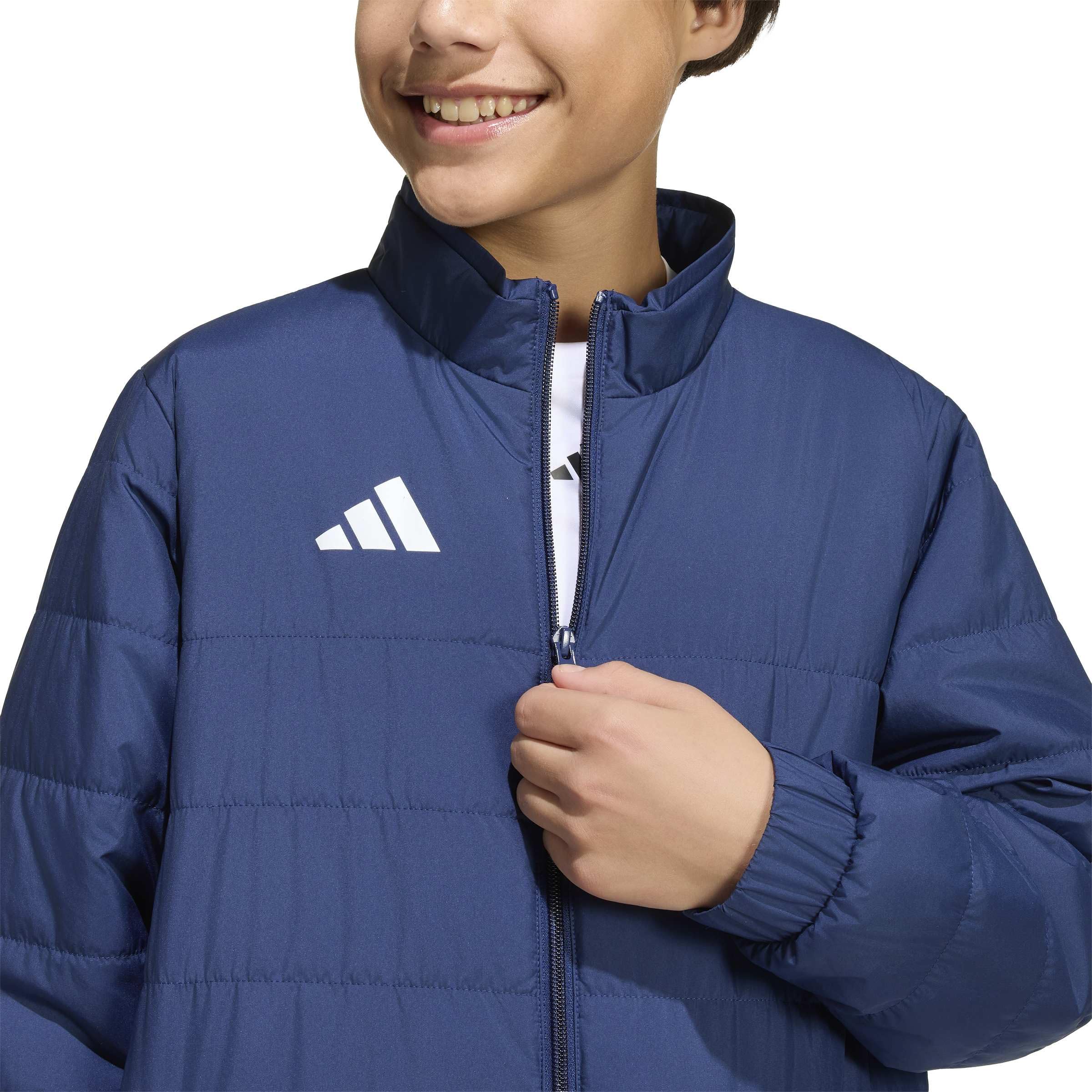 adidas Uniseks - dzieci Entrada26 Light Kids Coat, team navy blue 2/white, 3-4 Years