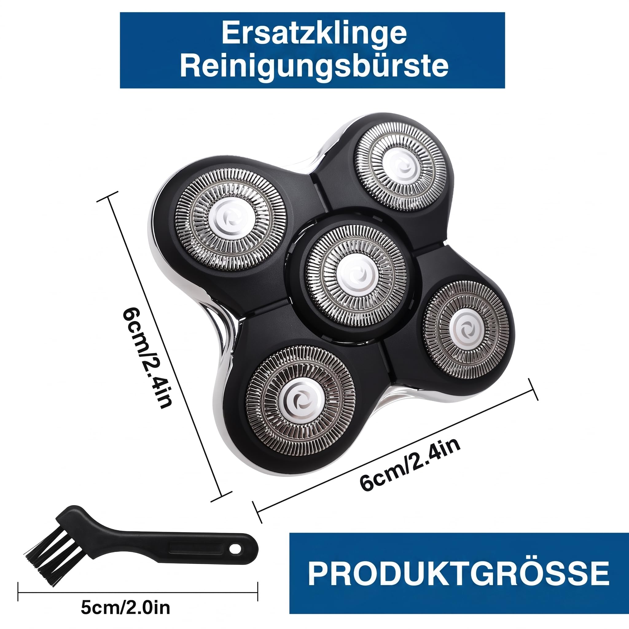 Wymienne głowice tnące do golarki Remington Rx7, XR1600, BOSS XR7120, XR7100 | 3-pak głowic do golenia głowy, pływające wymienne głowice do golenia dla mężczyzn łysiących – wodoodporne i trwałe