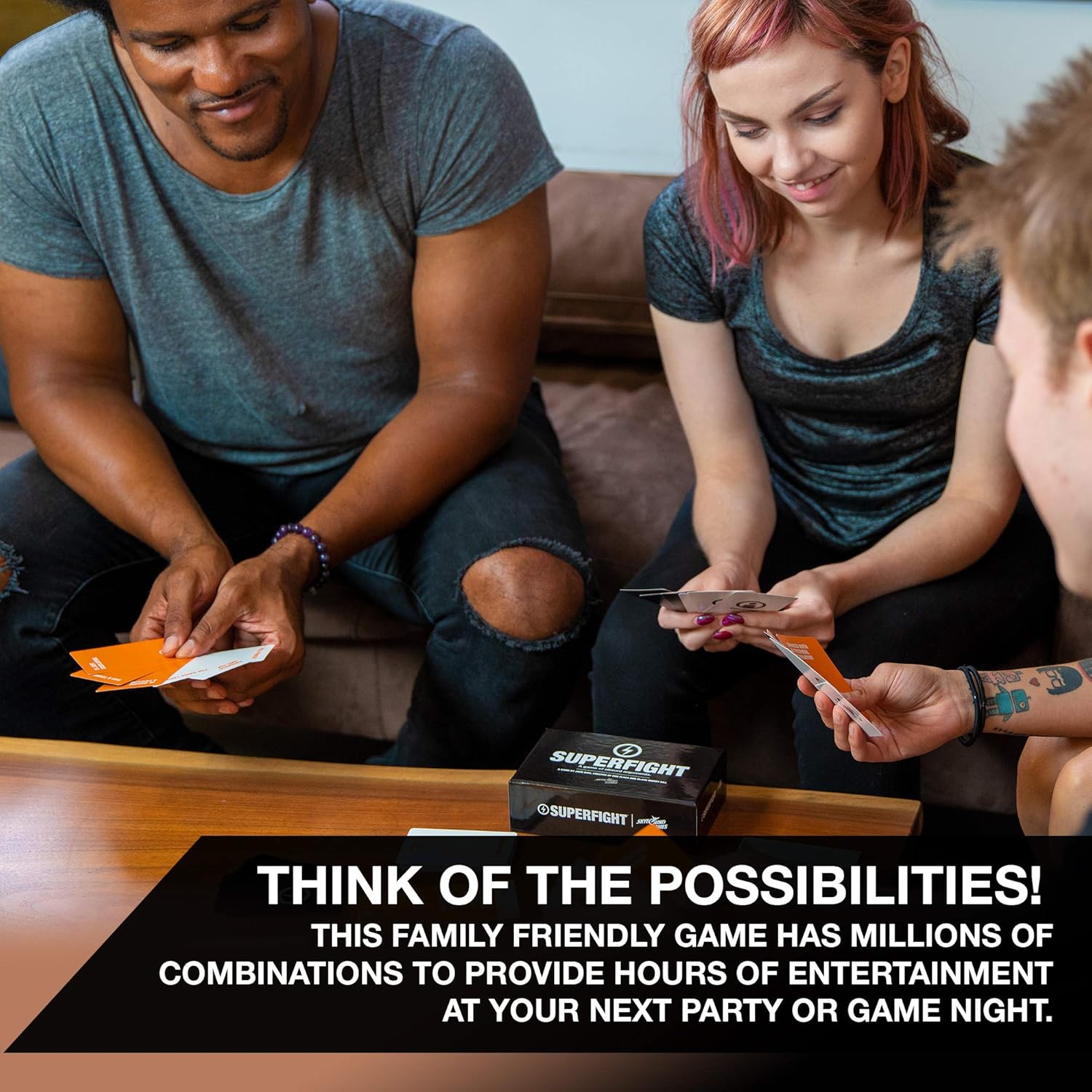 Skybound Superfight Orange Deck: 100 Nerdy Cards for the Game of Absurd Arguments | Expansion of Super Powers with Super Problems, for Kids Teens Adults, 3 or More Players Ages 8+