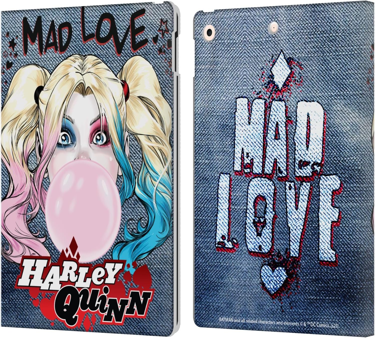 Head Case Designs Officially Licensed Batman DC Comics Puddin Harley Quinn Graphics Leather Wallet Case Compatible with Apple iPad 10.2 2019/2020/2021