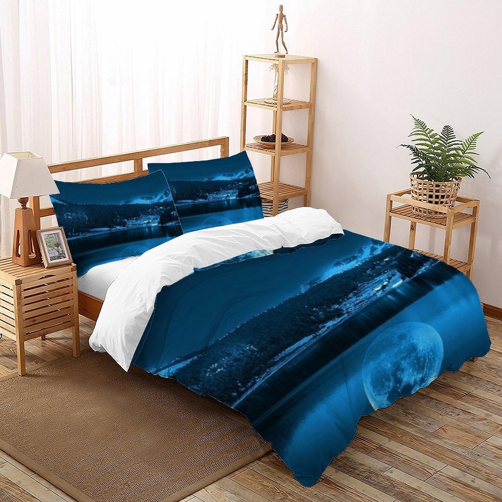 Housse de couette double 200x200 La Lune Literie imprimée 3D