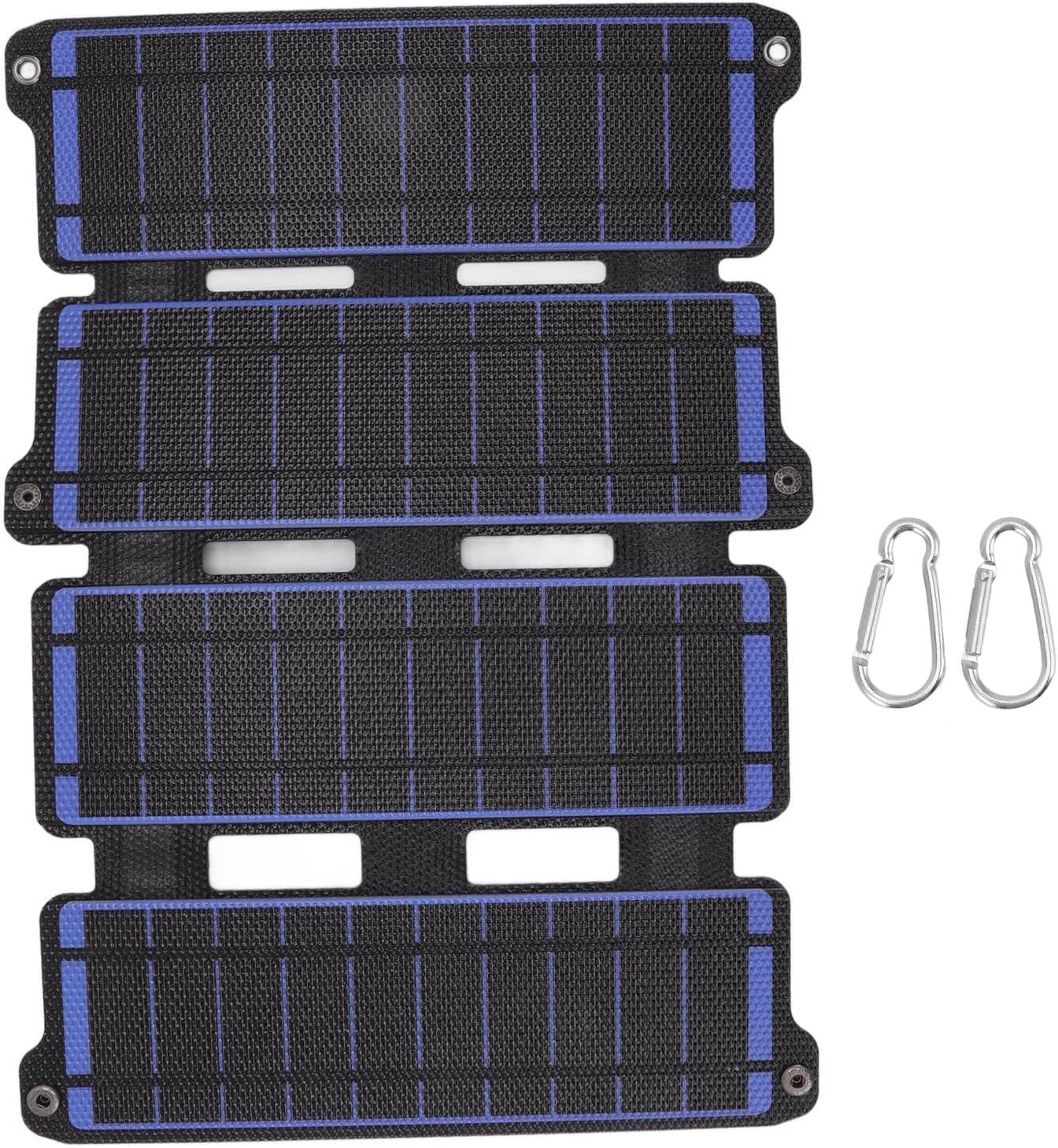 14W Compact Solar Panel with Foldable Design and 2 USB Outputs - Home Appliances Monocrystalline Silicon Solar Panel Suitable for Solar Street Lights (Blue)