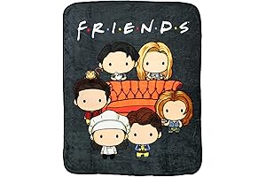 Friends TV Show Chibi Characters Micro Raschel Throw Blanket 46"x60"