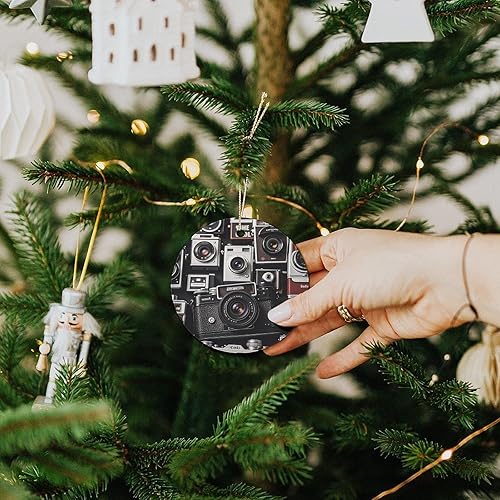 Miniatura 7 de Retro Cool Camera CollectionChristmas Ornaments Christmas Round Ceramic Pendant Christmas Hanging Decor for Women Men Xmas Tree Decorations Keepsake