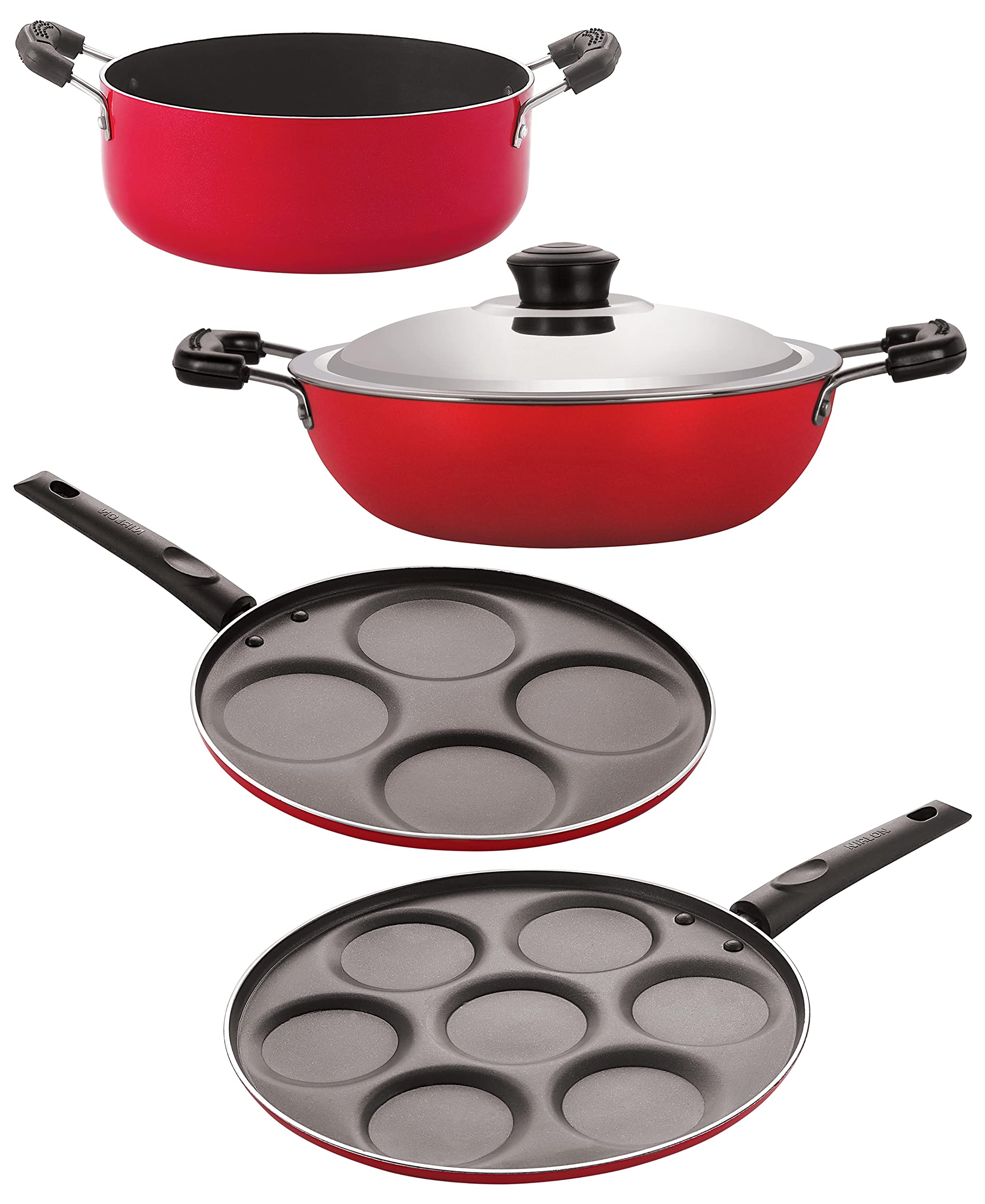 Nirlon Non Stick Aluminium Cookware Gift Set of 4 Pieces (DKD(M)_UP4_UP7_CS24)