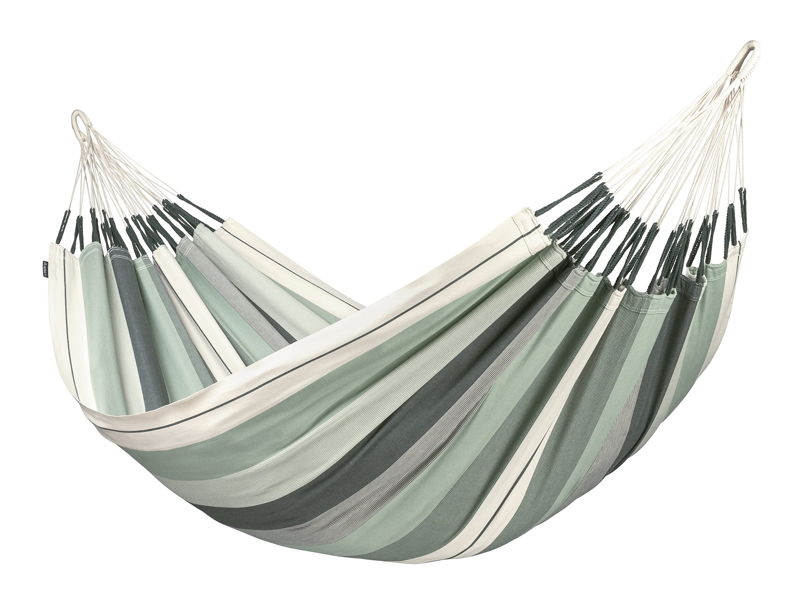 LA SIESTA® Modesta Amaca doppia in cotone biologico e supporto in acciaio, amaca da esterno, per interni ed esterni, portatile, con supporto, amaca a 2 posti per giardino, balcone,