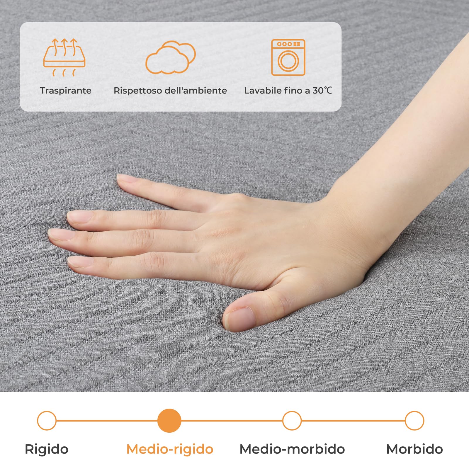 Vesgantti Materasso Pieghevole in Gel Memory Foam 60x190x15cm | Adatto per il Viaggio, il Campeggio, il Letto per gli Ospiti, Dotato di Maniglie per Facilitare lo Spostamento