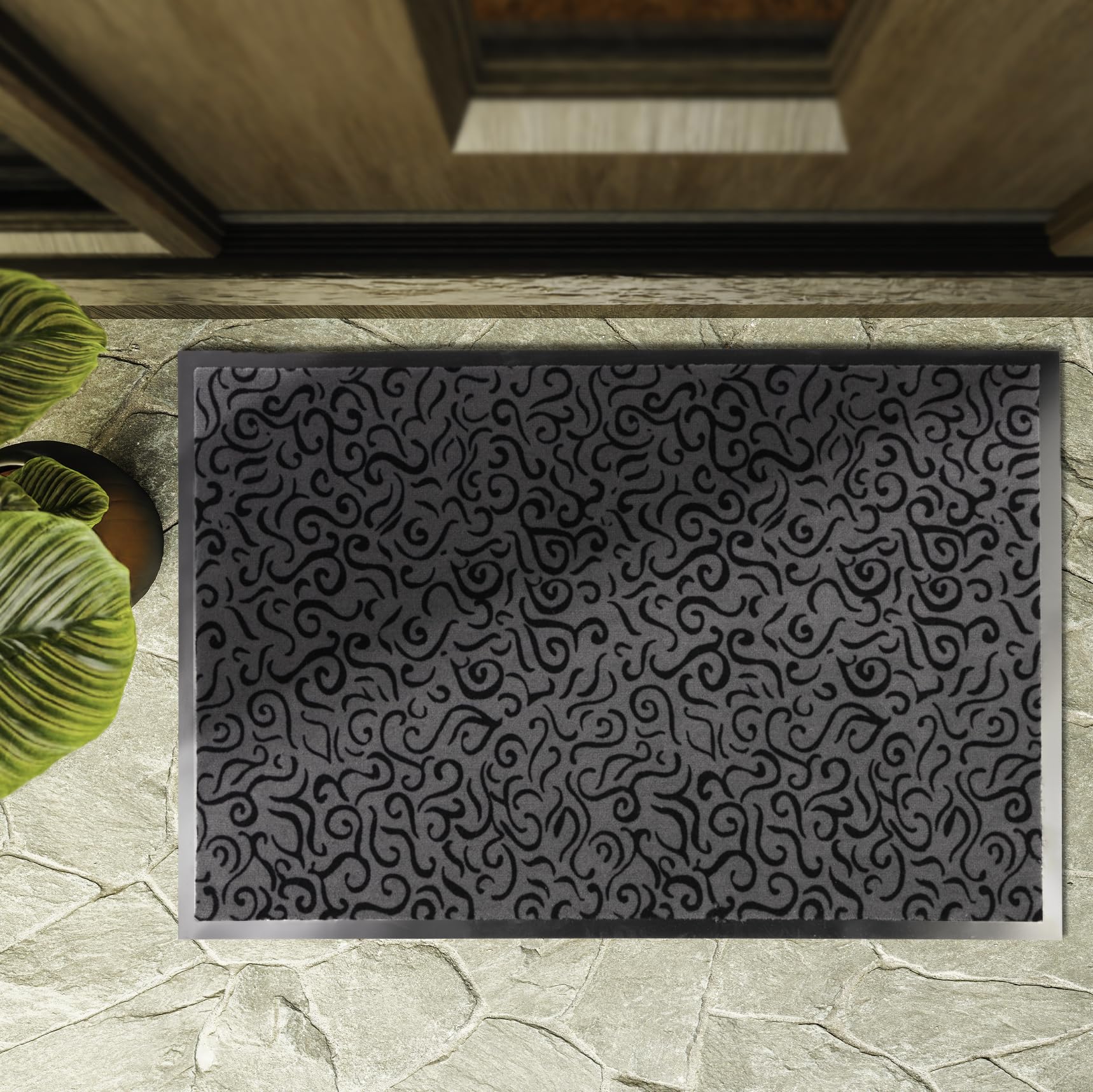 KARATDirt Trapper Mat, Washable & Powerful Indoor Doormat with Non-Slip Backing, Door Mat for Entrance Area Brazil (Anthracite 60 x 90 cm)