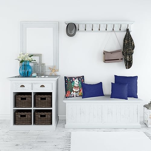 Miniatura 5 de Caroline's Treasures DAC1089PW1818 White Pit Bull Terrier Christmas Fabric Decorative Pillow Machine Washable, Indoor Outdoor Decorative Pillow for