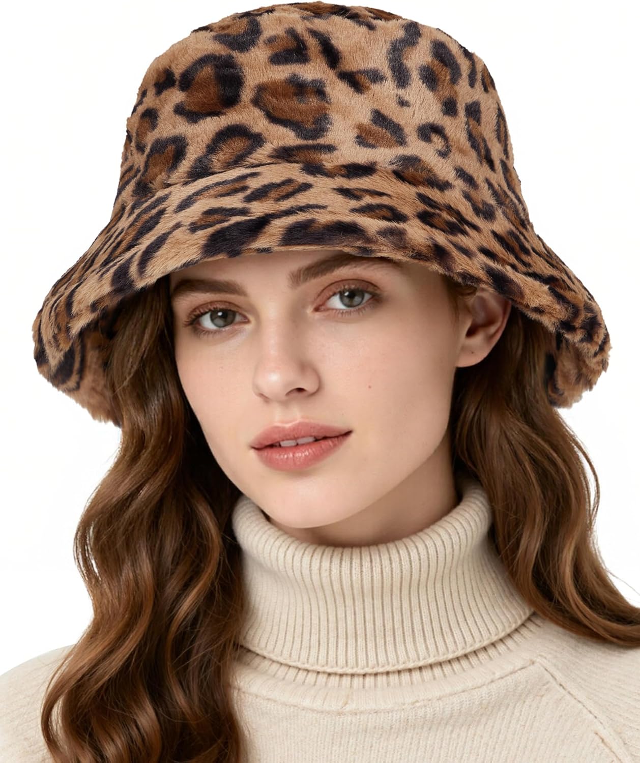 Zando Fuzzy Bucket Hats for Woman & Men- Fashion Warm Winter Faux Fur Hats Cute Soft Fluffy Rave Fisherman Cap