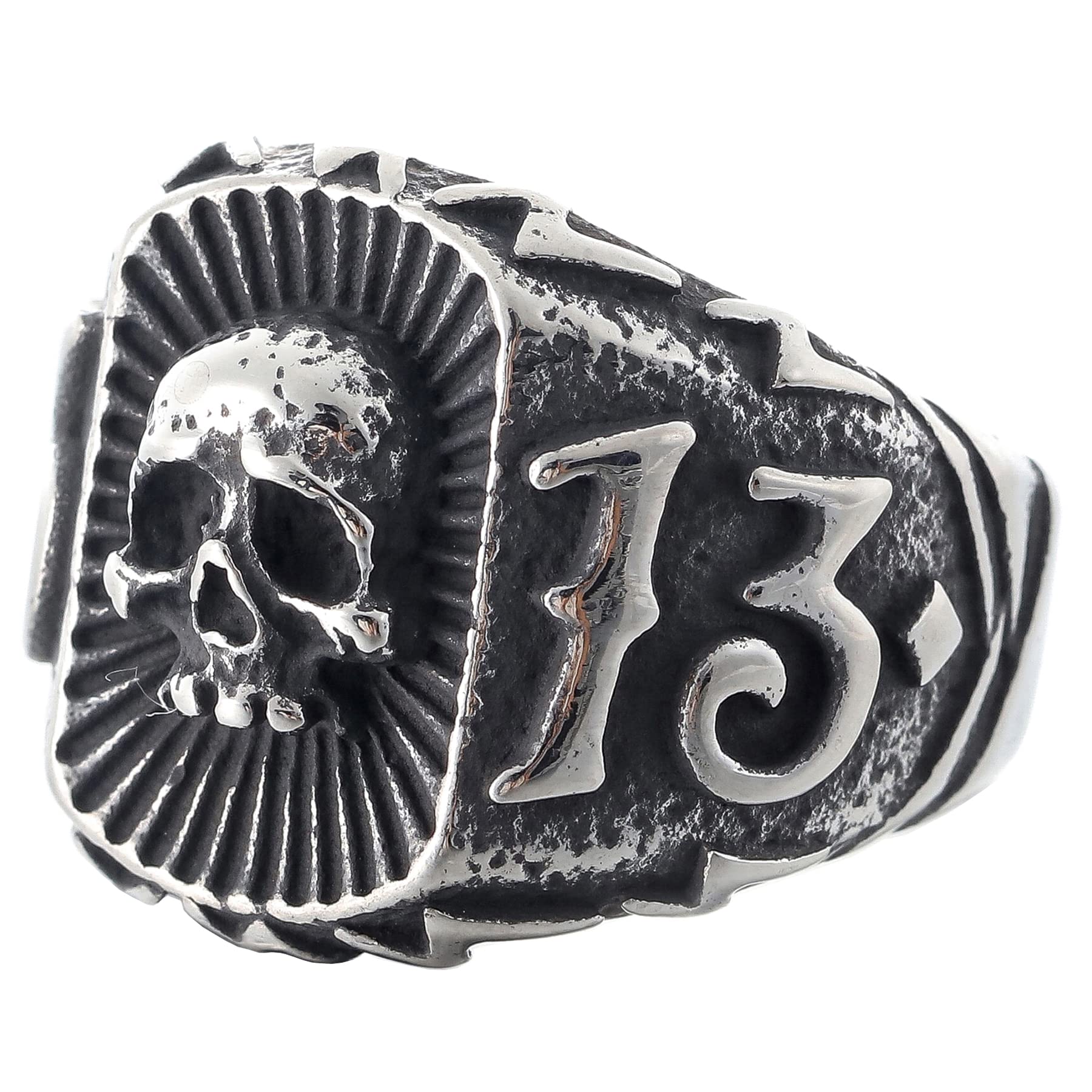 2023 Skull Ring Cool Evil Death Punk Rock Stainless Steel Rings Aly Style Jewelry