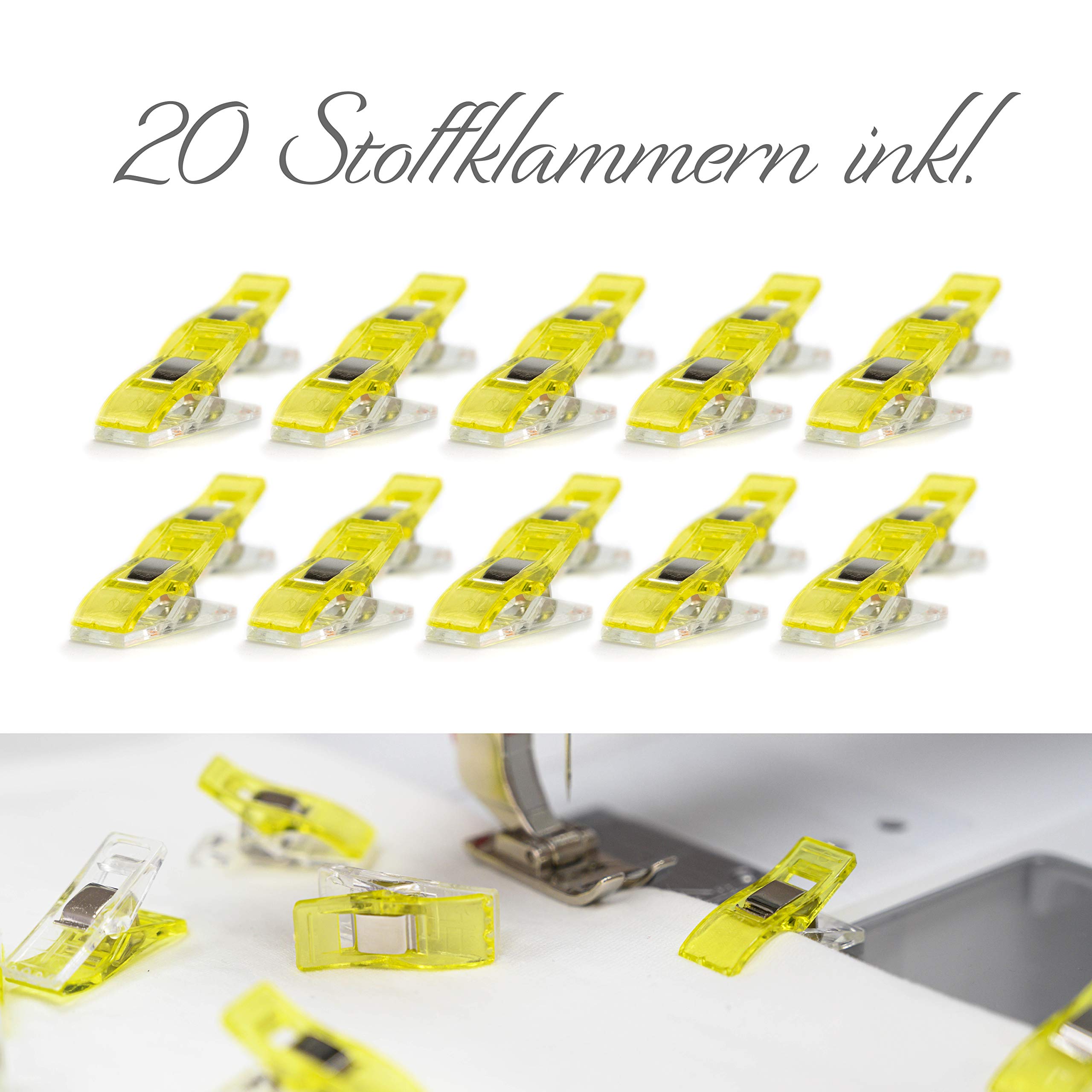 Lange & König Rollschneider Set in 3 Größen [A1, A2, A3] und 5 Farben Inkl. Schneidematte, Rollschneider, 5 Ersatzklingen, Patchwork-Lineal + 20 Stoffklammern als Nähzubehör (Grün, A2 Set)
