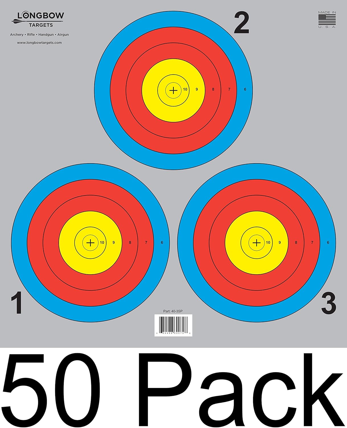 Archery 5 SPOT & 3 SPOT Vegas Targets by Longbow 8, 20, 50 & 200 Packs (3 Spot (50 Pack)) : Sports & Outdoors