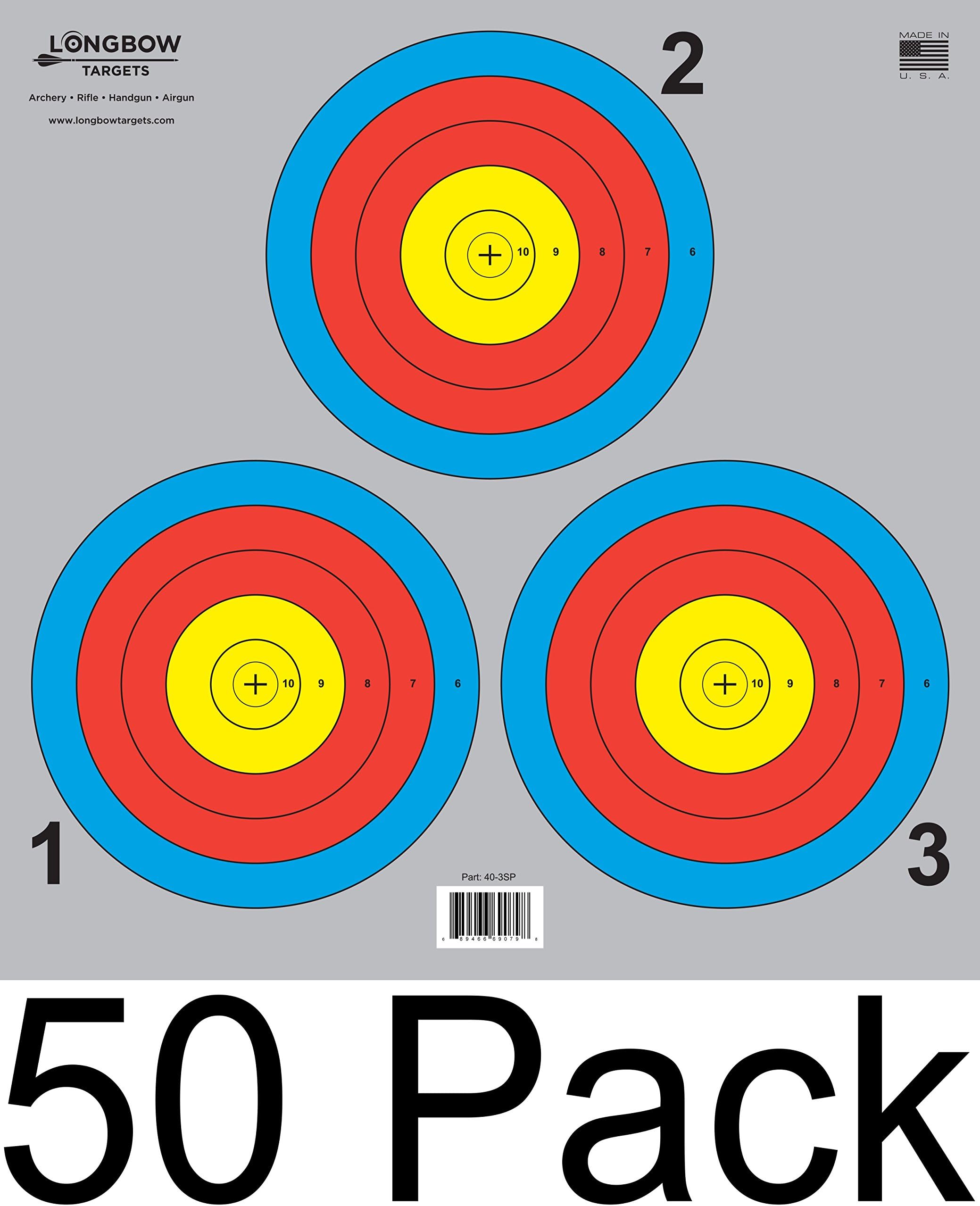 Archery 5 SPOT & 3 SPOT Vegas Targets by Longbow 8, 20, 50 & 200 Packs (3 Spot (50 Pack))