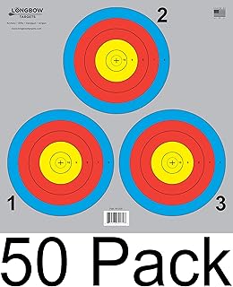 Archery 5 SPOT & 3 SPOT Vegas Targets by Longbow 8, 20, 50 & 200 Packs (3 Spot (50 Pack))