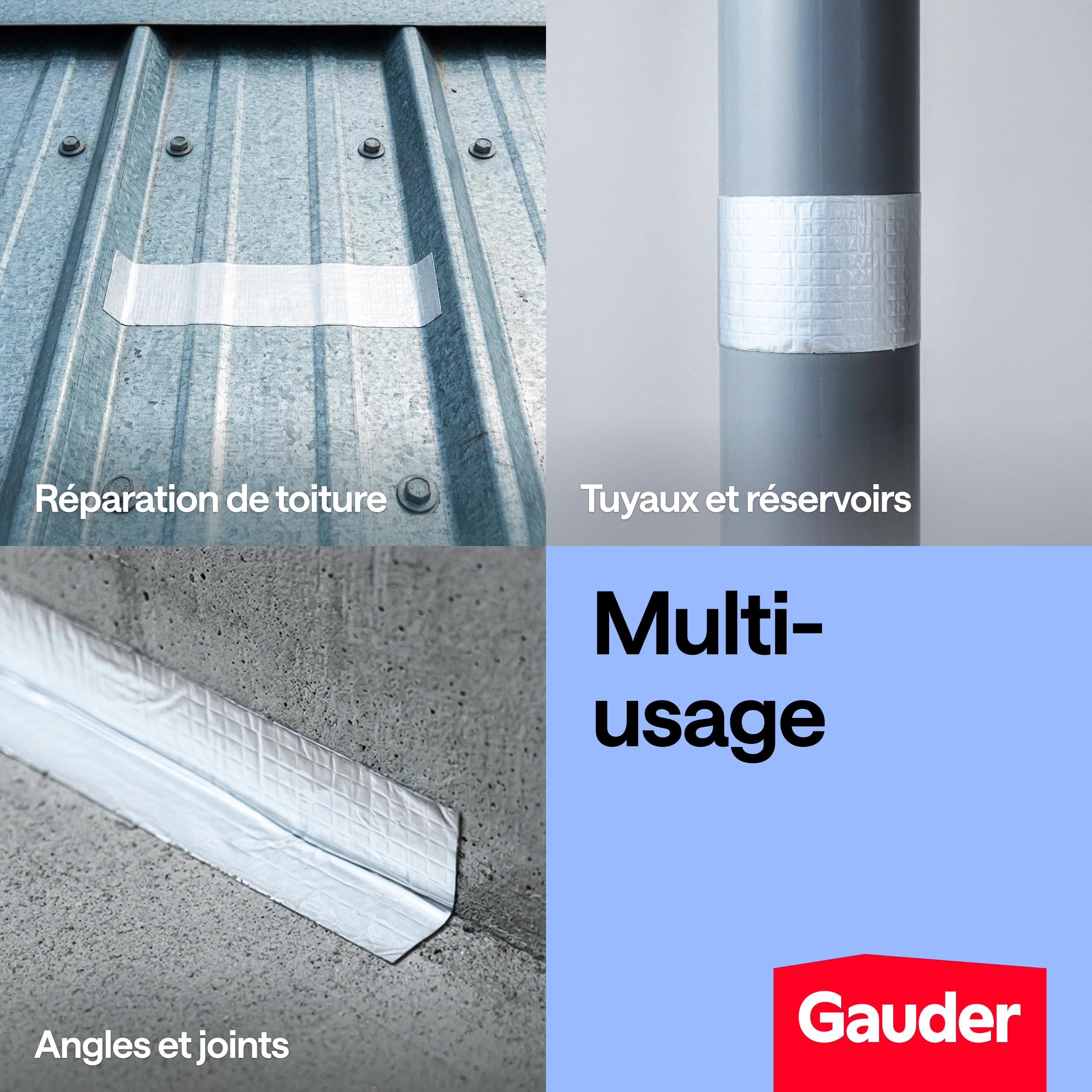 GAUDER Bande Butyle étanche adhésive 50 mm x 5 m pour toit, gouttière et camping-car
