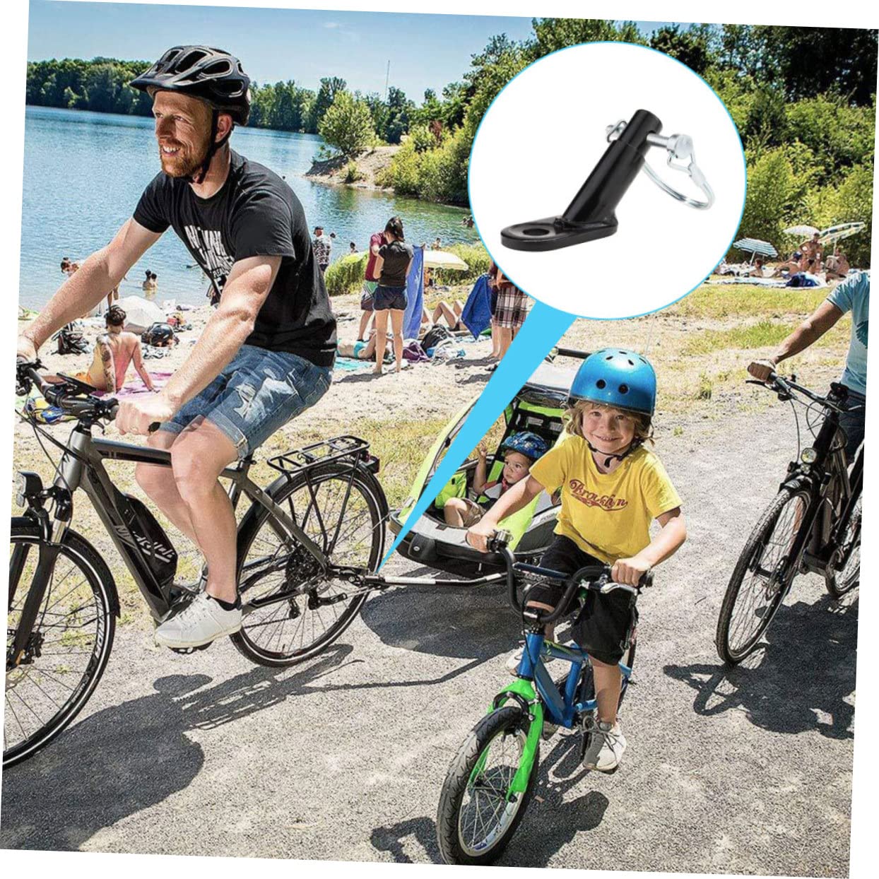 Yardwe Iron Bike Hitch Coupler Attachment Easy to Install Stable Bike Trailer Accessories for Dogs