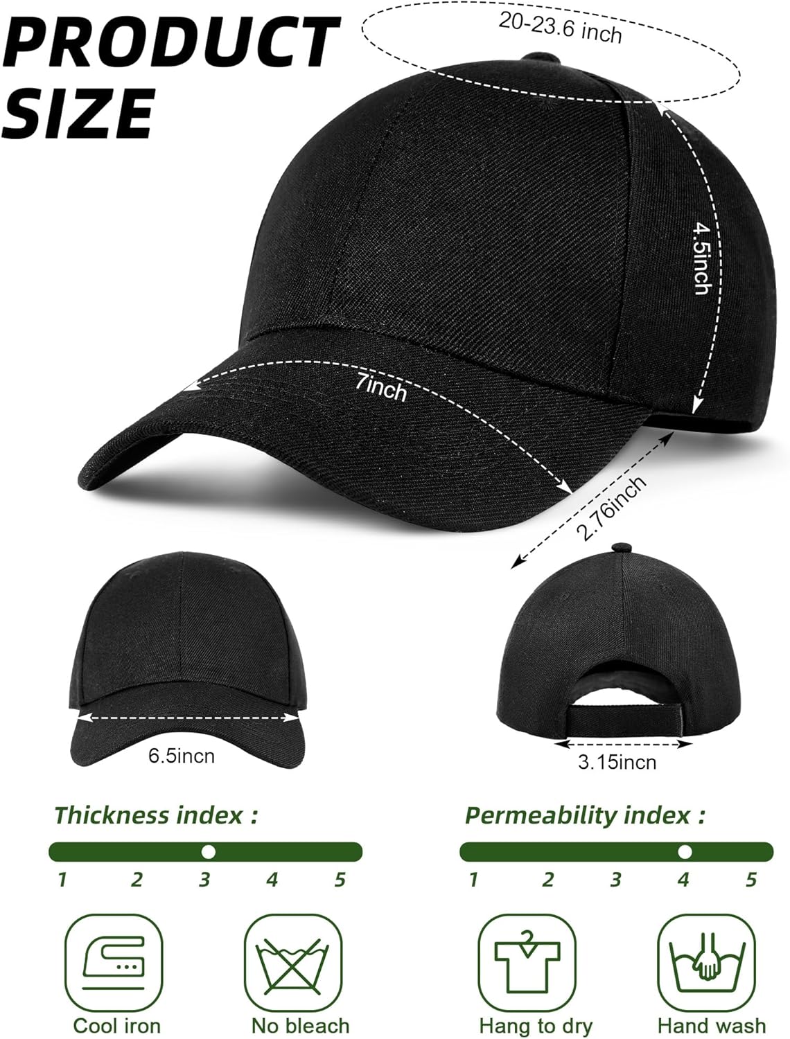 Foaincore 36 Pack Blank Baseball Cap Bulk Adjustable Back Strap Sublimation Hats Plain Unisex Trucker Hat for Men Women - Image 3