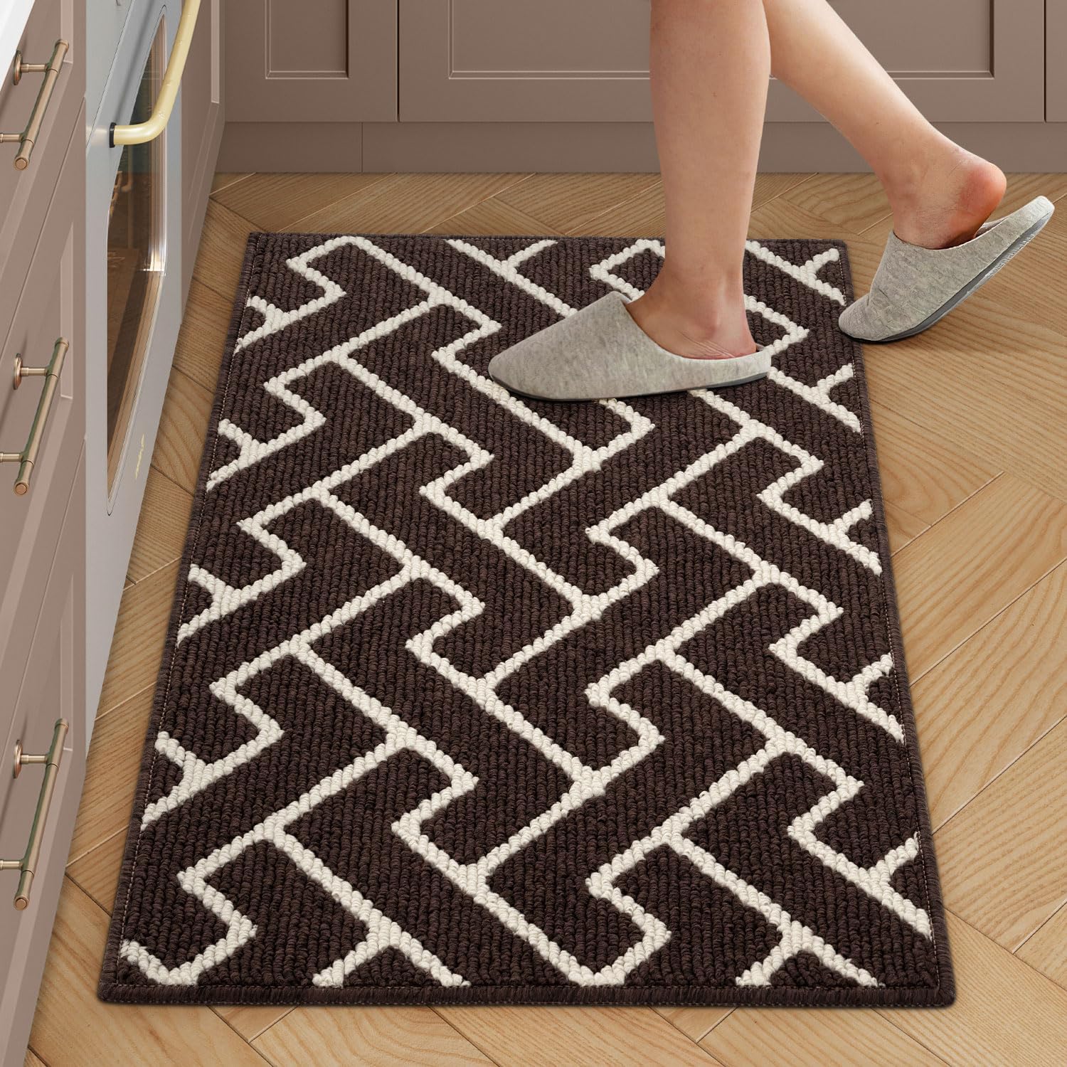 hicorfe Kitchen Rugs and Mats,Kitchen Mats for Floor,20″x31.5″ Non Slip Runner Rug,Absorbent Resist Dirt Comfort Standing Mat Machine Washable for Entryway,Hallway,Front of Sink(Dark Brown) hicorfe Kitchen Rugs and Mats,Kitchen Mats for Floor,20″x31.5″ Non Slip Runner Rug,Absorbent Resist Dirt Comfort Standing Mat Machine Washable for Entryway,Hallway,Front of Sink(Dark Brown)