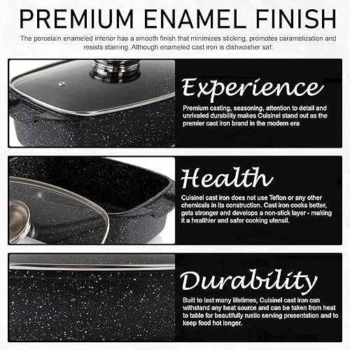 Miniatura 3 de Moss & Stone Olla ovalada de aluminio fundido a presión de 12 pulgadas, compatible con inducción, estufa de gas y placa de cerámica, olla de pasta