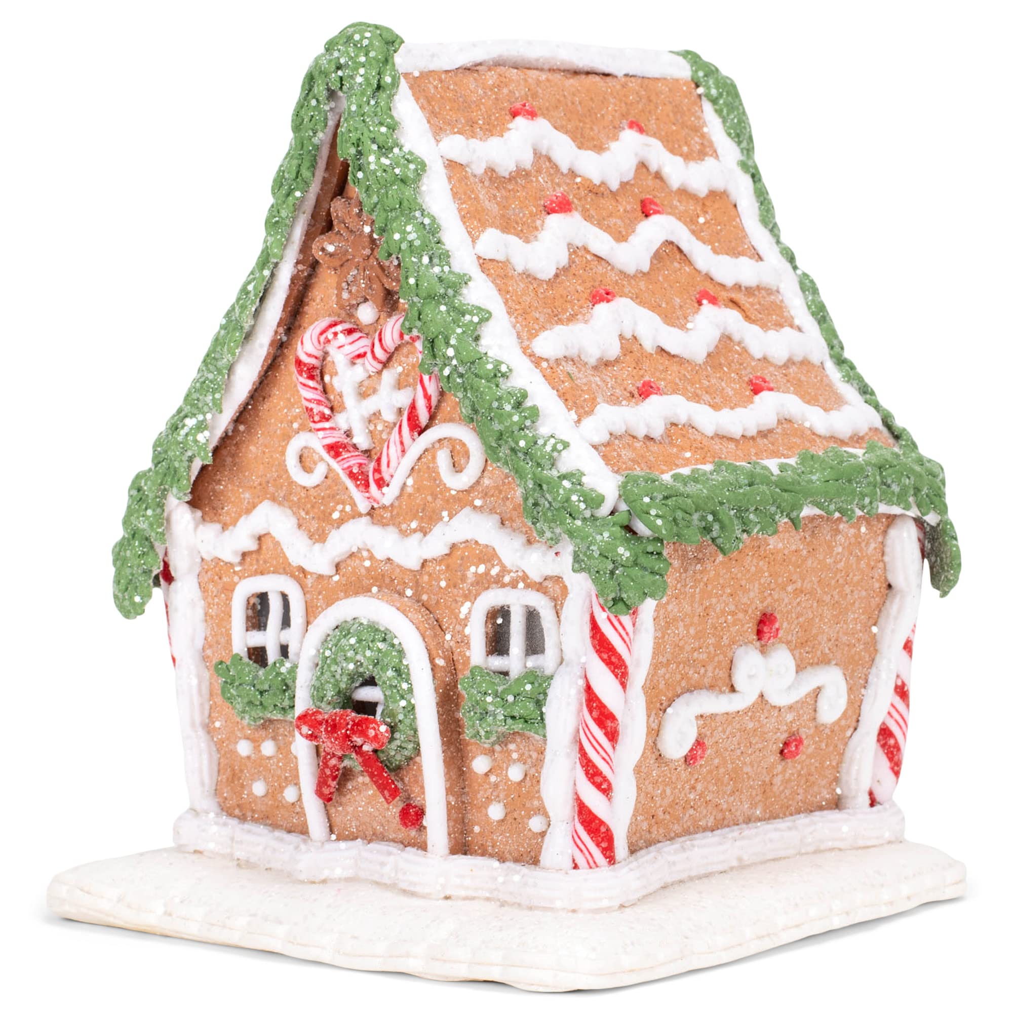 RAZ Imports Holiday Spice Figurine de maison lumineuse en pain d'épices 16,5 cm