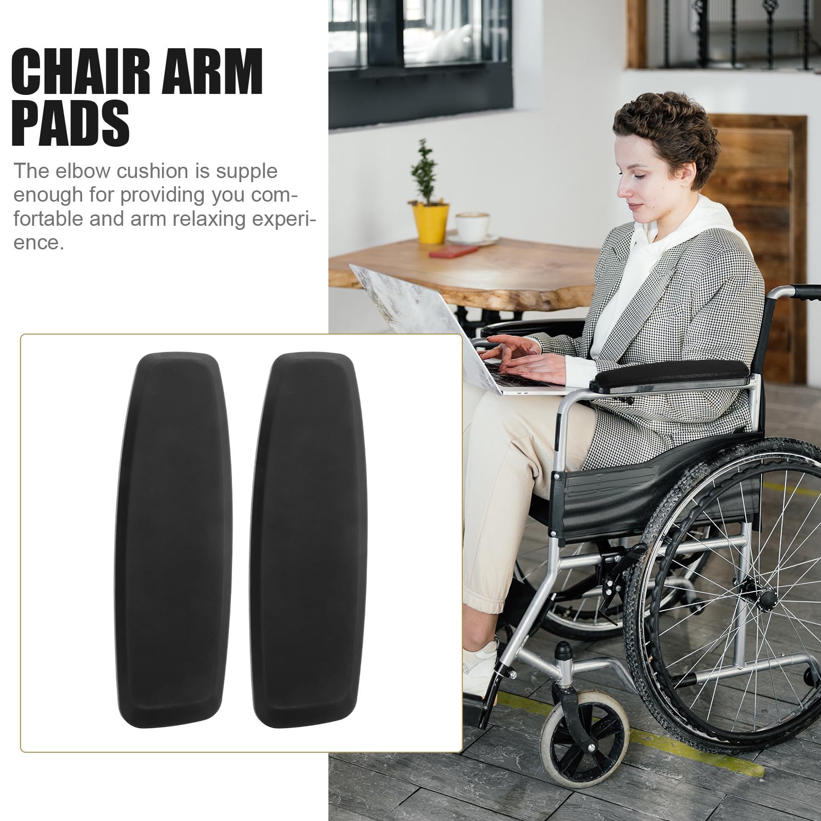 GALPADA 2 Piezas Repuesto Reposabrazos Silla Oficina Acolchados 270x80mm Almohadillas Ergonómicas Cojín para Brazo Sillas Gamer y Escritorio, Accesorio Confort Brazo para Uso Oficina